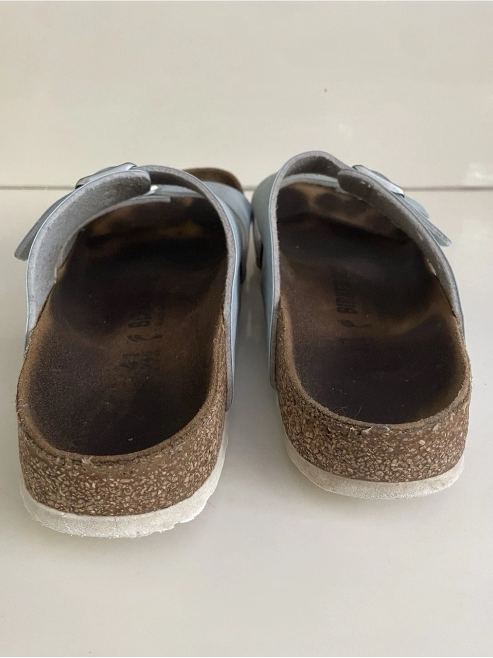 Birkenstock Silver Double Strap Sandals - Picture 11 of 12